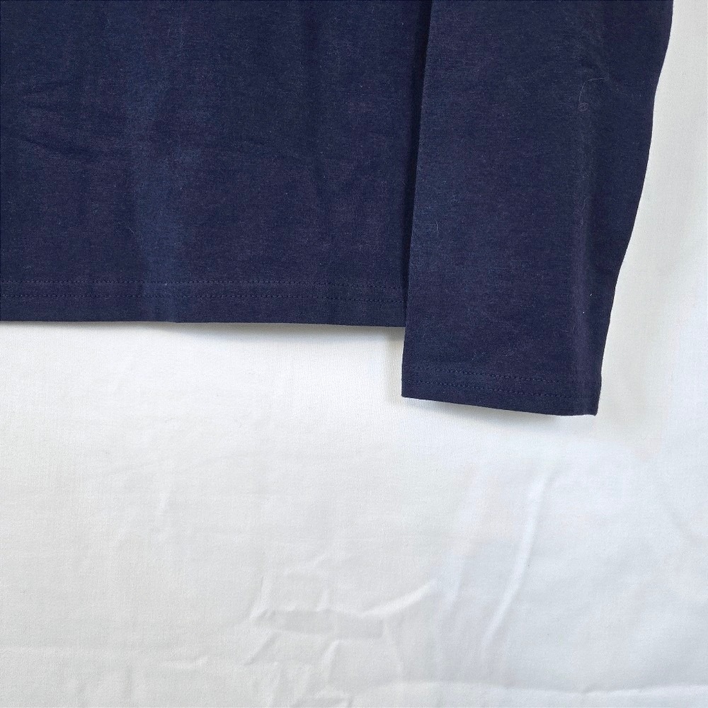 Vtg Ralph Lauren Girls Navy Pony Logo Cotton Long-Sleeve Y2K Tee Large 12/14 NEW - Picture 5 of 5